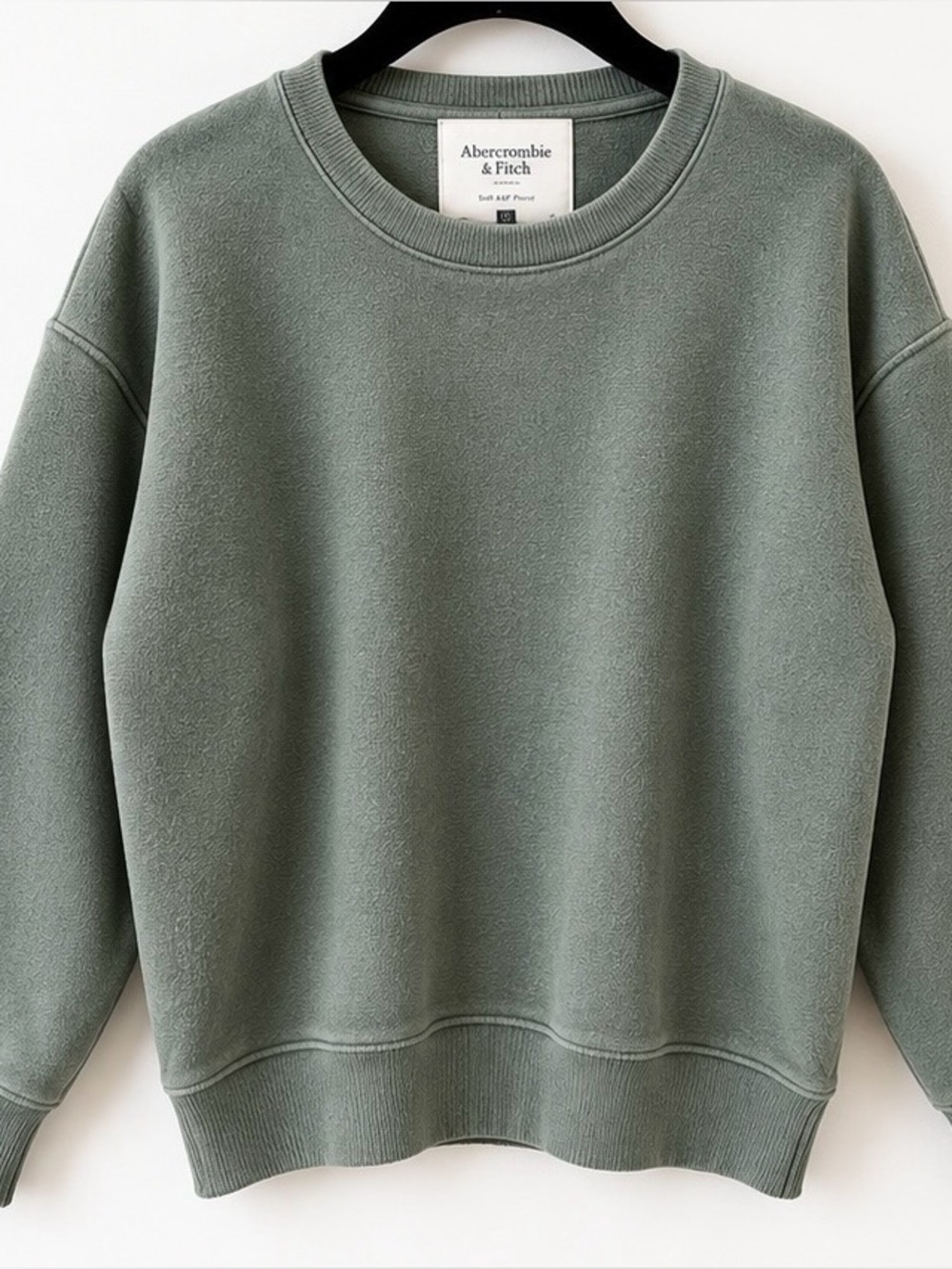 Abercrombie & Fitch Soft A&F Fleece Relaxed Crewneck Sweatshirt Green XS